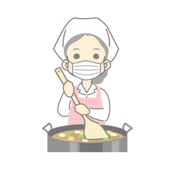 【andAS】食品調理＿ピンクヘラ混ぜ＿マスク