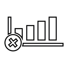 Wrong growth, growth, chart icon