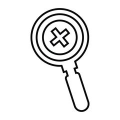 Wrong search, analysis, cross icon