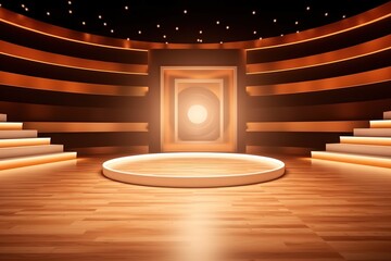futuristic and clean stage blank center background