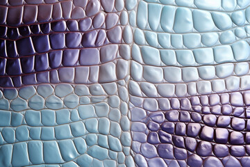 Obraz premium Texture of genuine patent leather close-up, pastel colors, luxury skin reptile, trendy background. AI Generative.