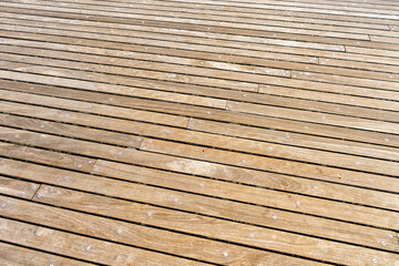 Diagonal wood planks on a deck