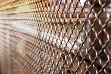 Chainlink fence with blurry background