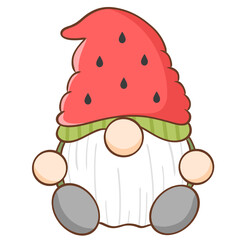 a dwarf wearing a watermelon costume