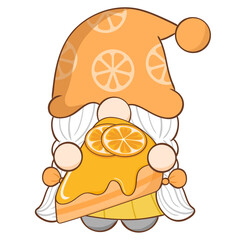 Dwarf holding an orange cake