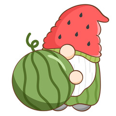 dwarf with watermelon