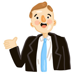 businessman with glasses isolated