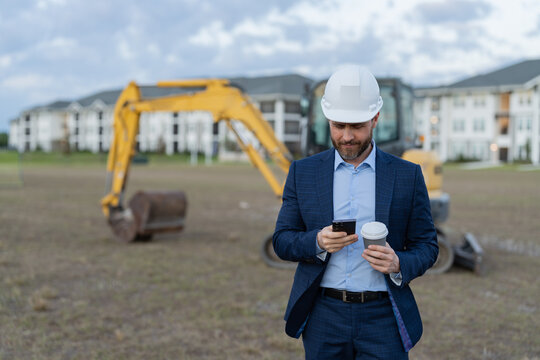 image with inspector of construction engineering at site. inspector of construction engineering