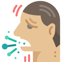 cough flat icon