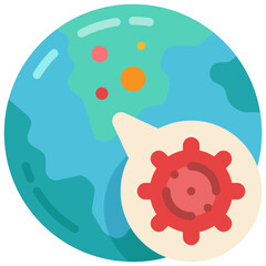global pandemic flat icon