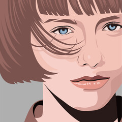 Woman Portrait Vector Painting Art