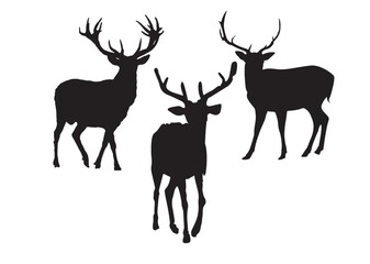 Naklejka premium deer silhouette vector