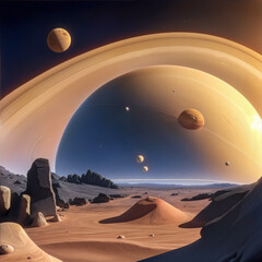Asteroid Vantage Point, The Majestic View of Saturn in the Celestial Canvas, The view from Astroid,
