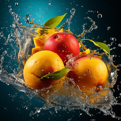Fototapeta na wymiar Fruit and splash 