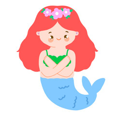 cute of mermaid sea water cartoon lovely 