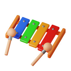 Xylophone music with colorful 3d rendering icon for website or app or game. Fun and simple Xylophone
