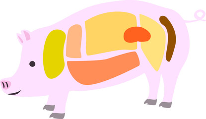 豚の部位のイラスト