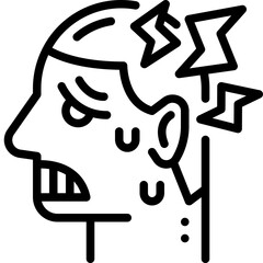 headache line icon