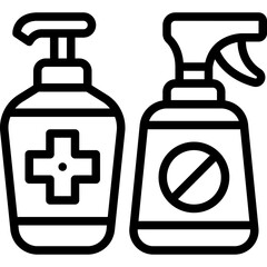 sanitizer bottle line icon