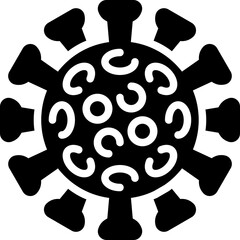 virus cell solid icon