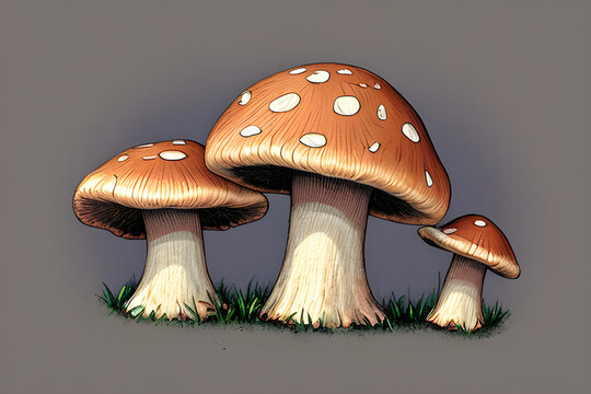 fly mushroom, Mushroom, generative Ai 