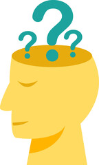 Question mark icon  human head icon