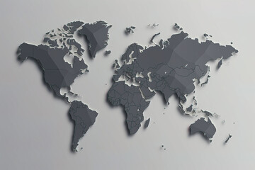 vector grey world map