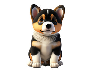 Obraz premium cute baby dog cartoon clipart png 