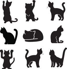 Cats silhouette, cat vector