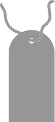 Digital png illustration of tag with copy space on string on transparent background