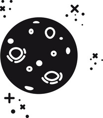 Digital png illustration of black globe and shapes on transparent background