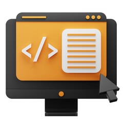 web coding service 3d icon.