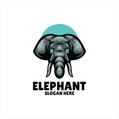 elephant mascot illustration logo design
