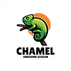 chameleon mascot illustration logo design