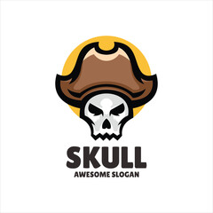 skull pirate mascot illustration logo design