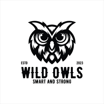 owl vintage mascot illustration logo design