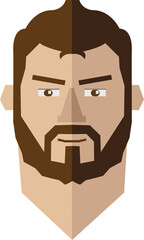 Digital png illustration of happy man with beard on transparent background