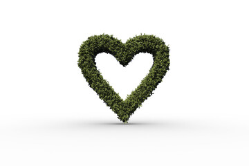 Digital png illustration of green heart of grass on transparent background