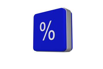 Digital png illustration of block with percent symbol on transparent background