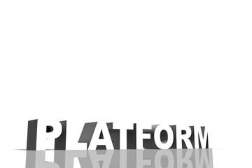 Digital png illustration of platform text with copy space on transparent background