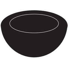 Digital png illustration of black and white bowl on transparent background