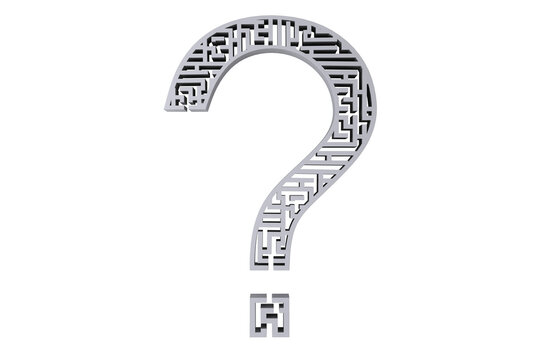 Digital png illustration of question mark of labirynth on transparent background