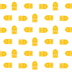 Digital png illustration of yellow backpack pattern on transparent background