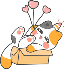 set of cute cartoon playful kitten cat in different 