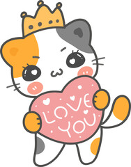 set of cute cartoon playful kitten cat in different 