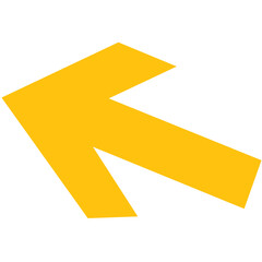 Digital png illustration of yellow arrow on transparent background