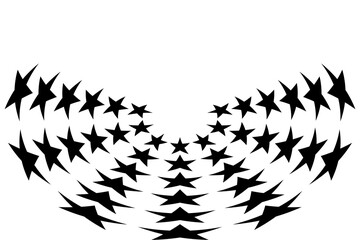 Digital png illustration of pattern with black stars on transparent background