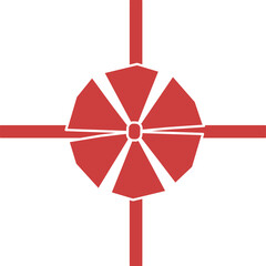 Digital png illustration of present with loop on transparent background