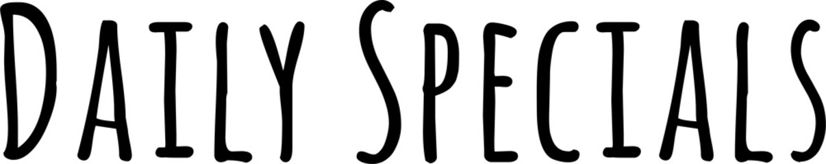 Digital png illustration of daily specials text on transparent background