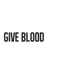 Digital png illustration of give blood text on transparent background
